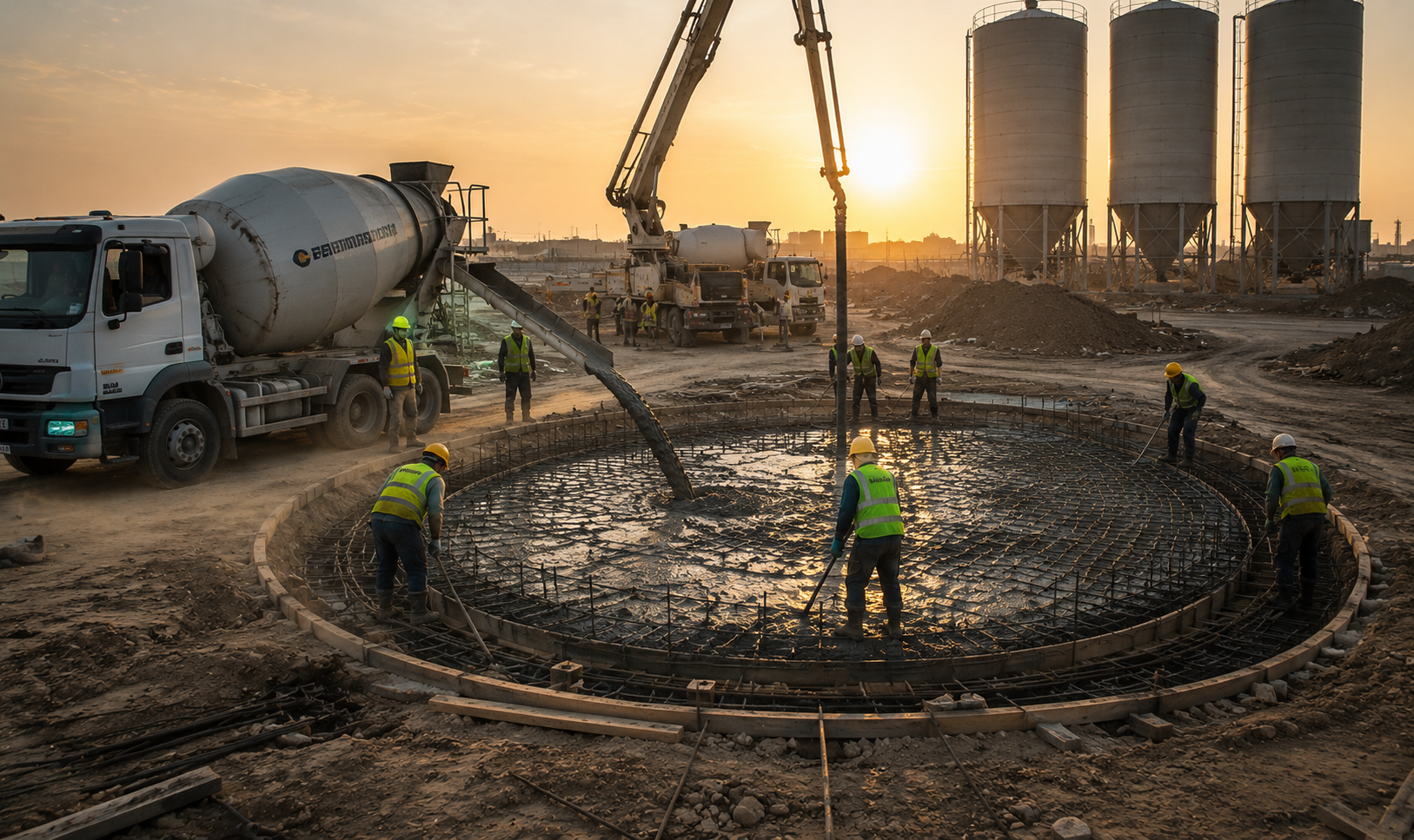 Silos cilíndricos de hormigón para agroindustria